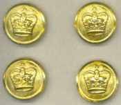 4 Blazer Buttons - Queen's Crown